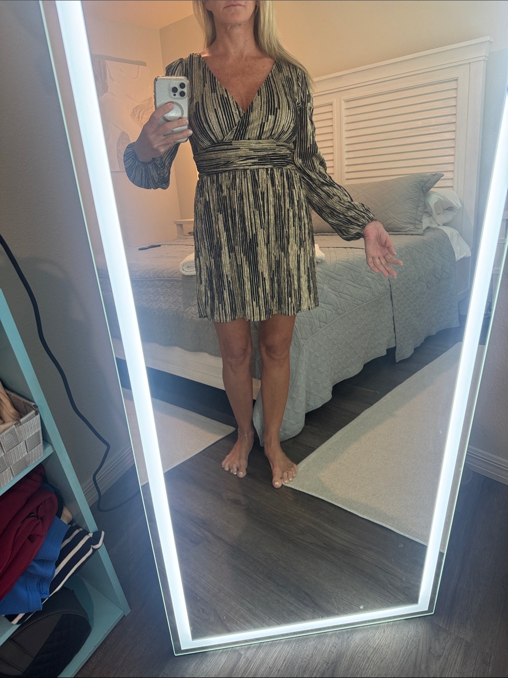 Metallic Black and Gold mini Dress